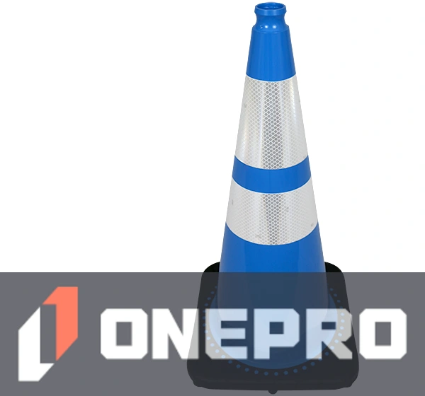 28\" Light Blue Traffic Cone w/6\" \u0026 4\" Reflective Collars