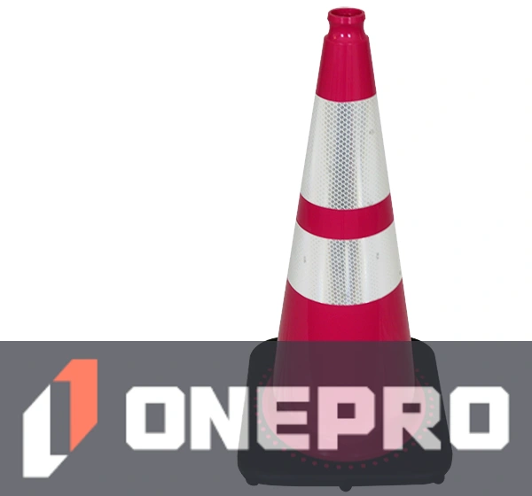 28\" Pink Traffic Cone w/6\" \u0026 4\" Reflective Collars