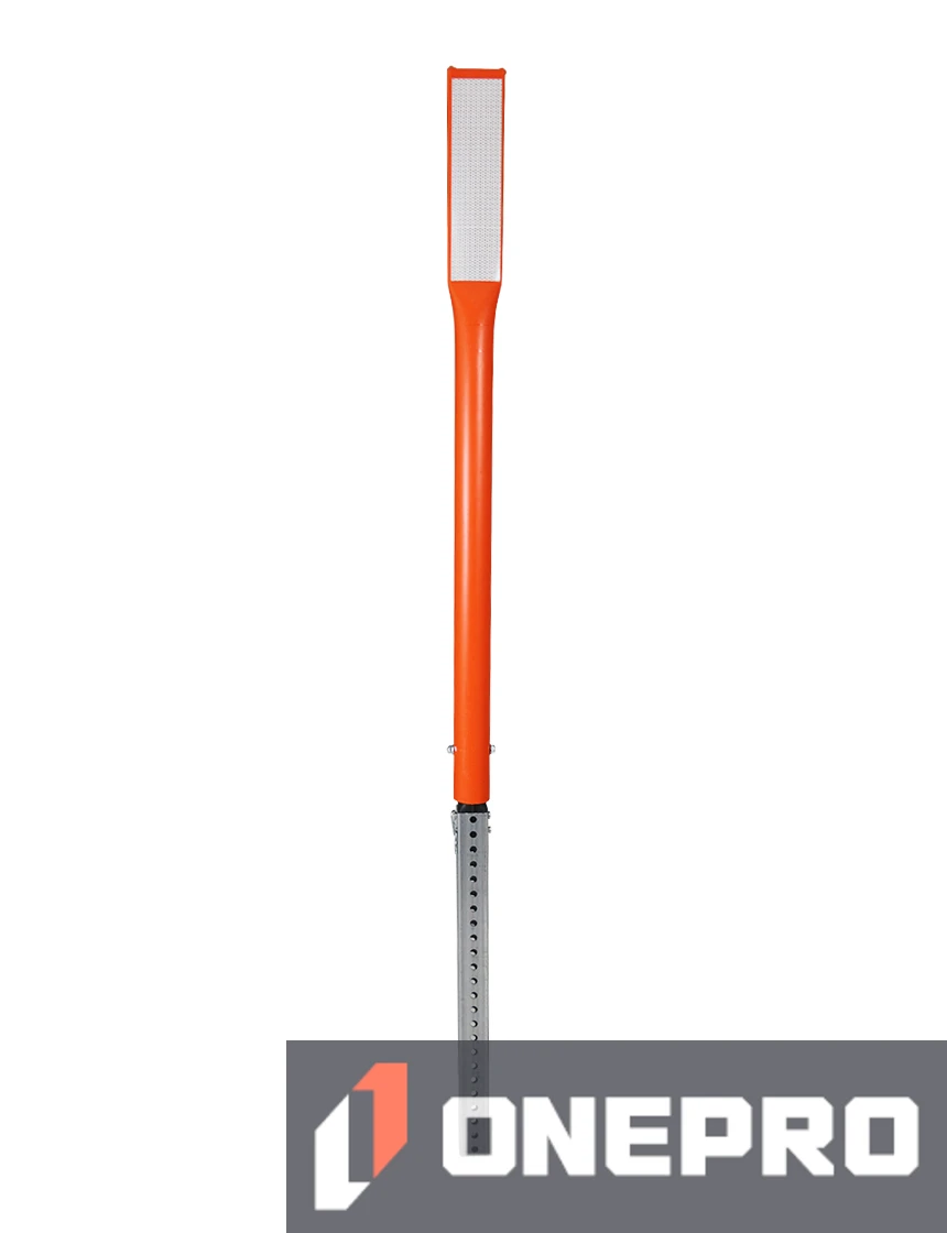 48\" Orange Driveable delineator with 12\" X 3\" White Reflective Sheeting