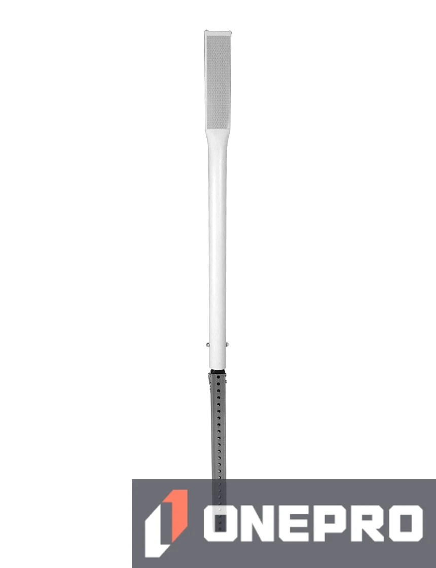 48\" White Driveable Delineator with 12\" X 3\" White Reflective Sheeting