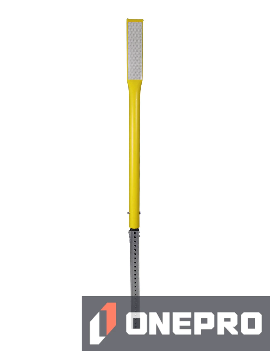 48\" Yellow Driveable Delineator with 12\" X 3\" White Reflective Sheeting