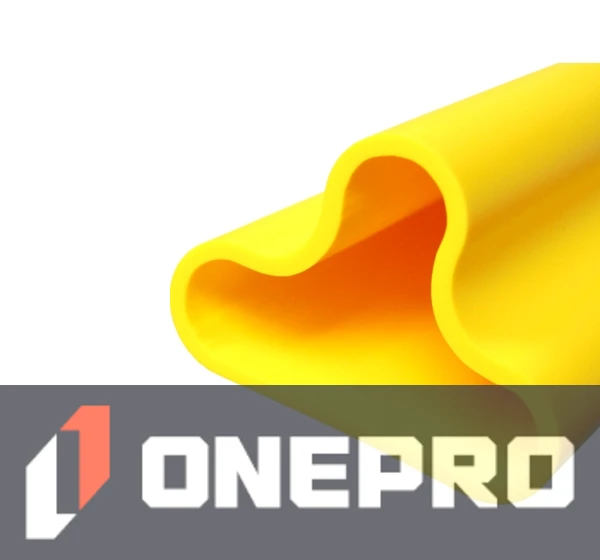 42\" Yellow Clover-Leaf Urethane Delineator Post, Surface Mount Base with Two (2) Bundy Adhesive Pads