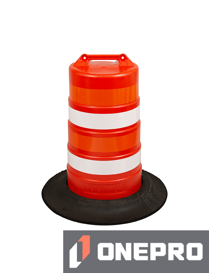 Plastic Drum with 4\" Stripes and Base