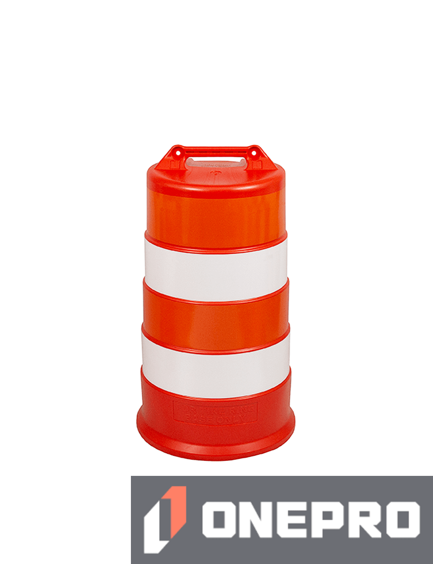 36\" Tall Channelizer Drum w/Four (4) 6\" Engineer Grade Reflective Stripes (No Base)