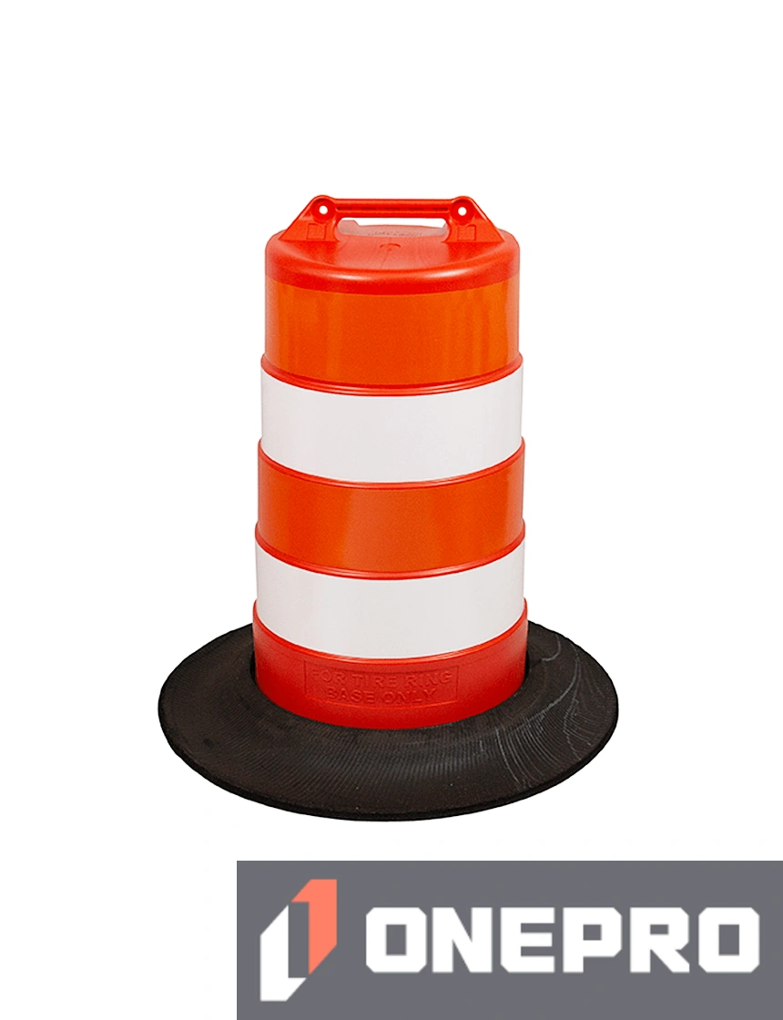 Plastic Drum with 6\" Stripes and Base