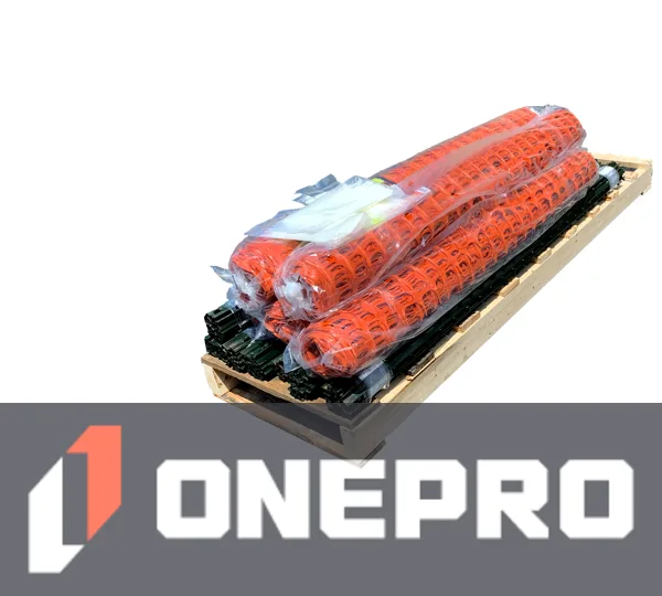 Complete 200\u0027 Orange Standard Construction Fence Kit (Fence, Posts \u0026 Zip Ties)
