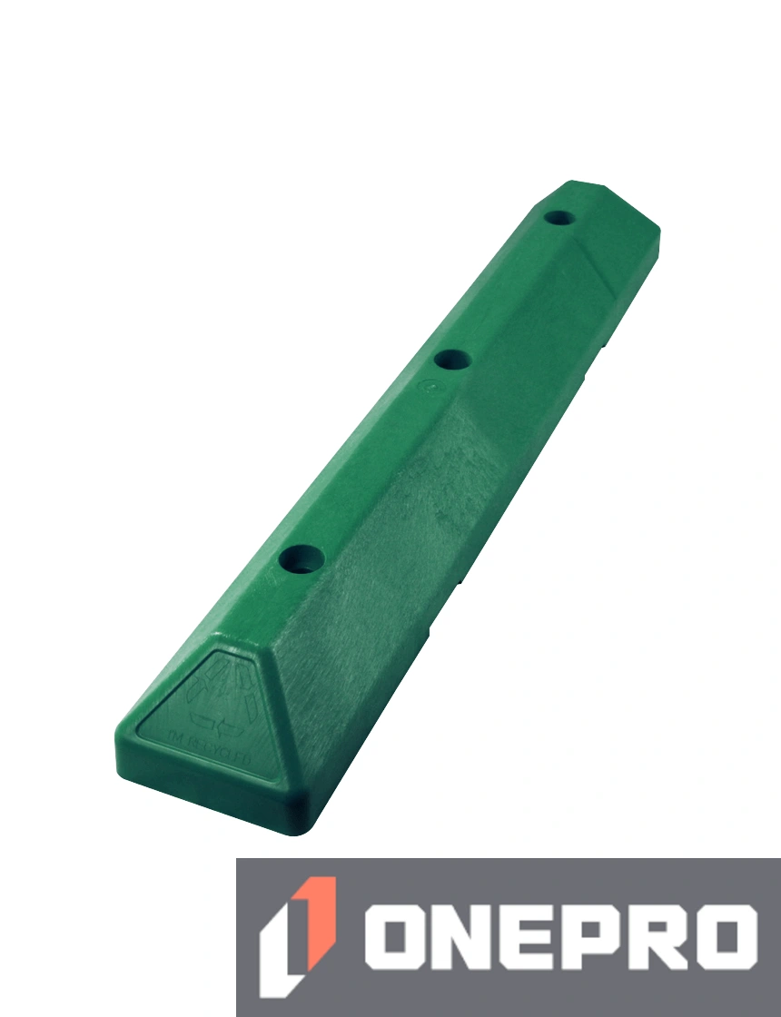 3\u0027 Green EV \u0027Commercial\u0027 Parking Block with three (3) Wedge-Bolt fasteners for Concrete