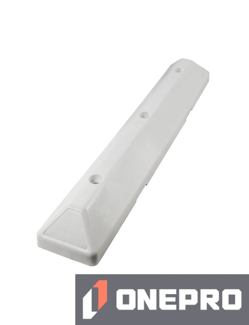 3\u0027 White Recycled Plastic \u0027Commercial\u0027 Parking Block w/three 12\" Galvanized Steel Spikes
