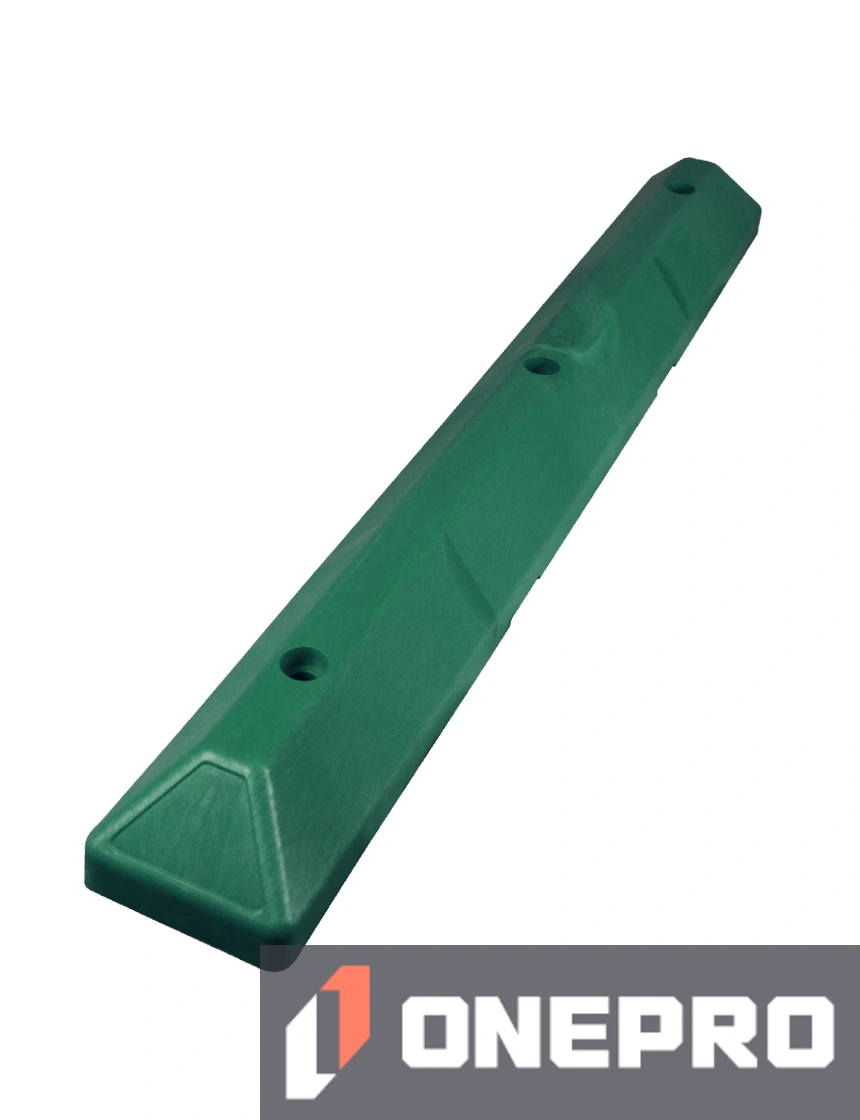 4\u0027 Green EV \u0027Commercial\u0027 Parking Block with three (3) Wedge-Bolt fasteners for Concrete
