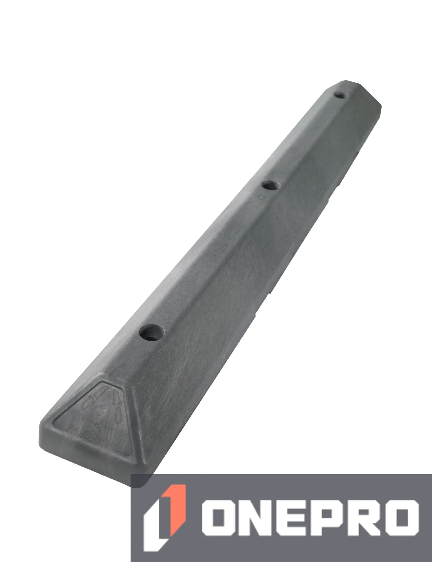 4\u0027 Gray \u0027Commercial\u0027 Parking Block w/8\" Lags \u0026 Anchors