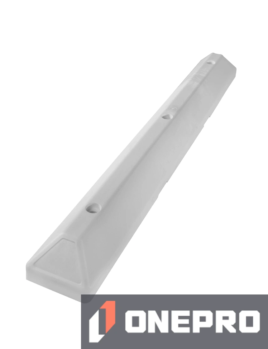 4\u0027 White \u0027Commercial\u0027 Parking Block with three (3) Wedge-Bolt fasteners for Concrete