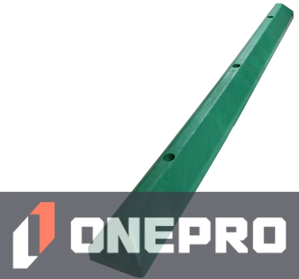 6\u0027 Green EV Recycled Plastic \u0027Commercial\u0027 Parking Block w/three 18\" Galvanized Steel Spikes