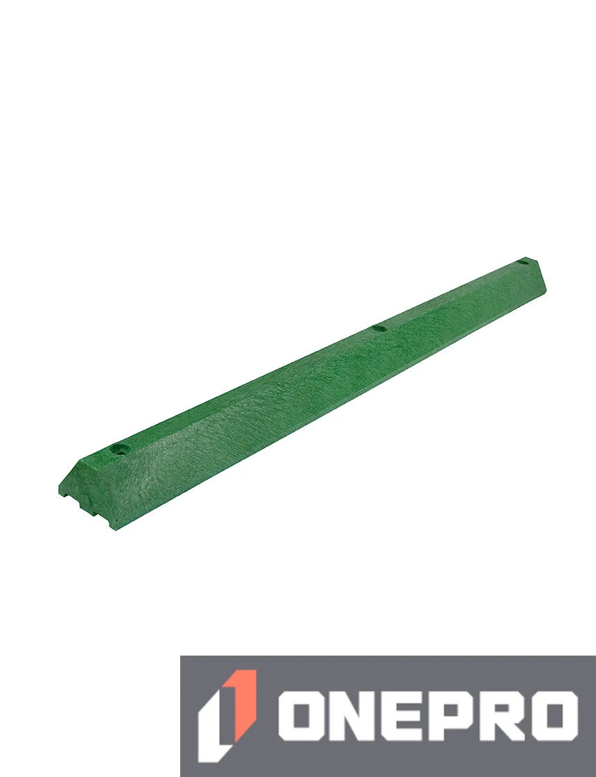 6\u0027, 4\" Tall, \u0027Industrial\u0027 Green Recycled Plastic Parking Block w/12\" Spikes