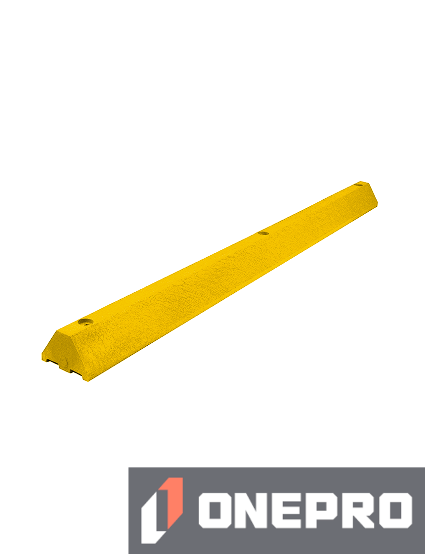 6\u0027, 4\" Tall, \u0027Industrial\u0027 Yellow Recycled Plastic Parking Block w/12\" Spikes