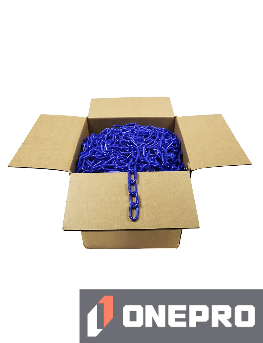 500\u0027 Box of Blue 2\" Link, Standard Plastic Chain