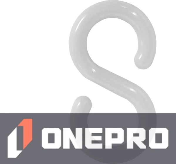 2\" White \"S\" Hook for Plastic Chain