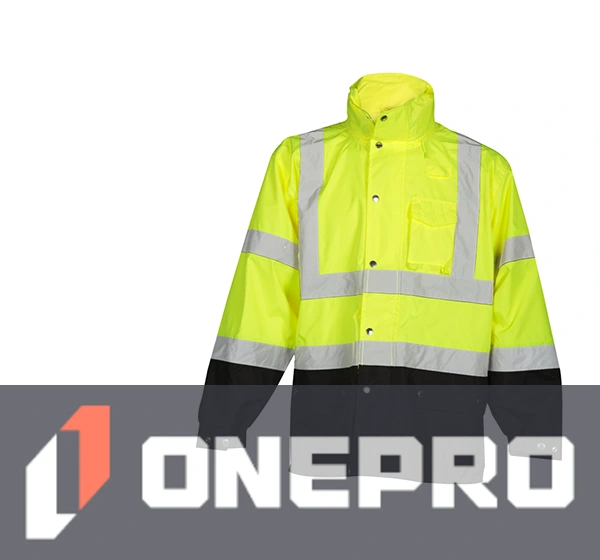 High Visibility Lime, Class 3 Storm Cover, Rainwear Jacket, Size L-XL