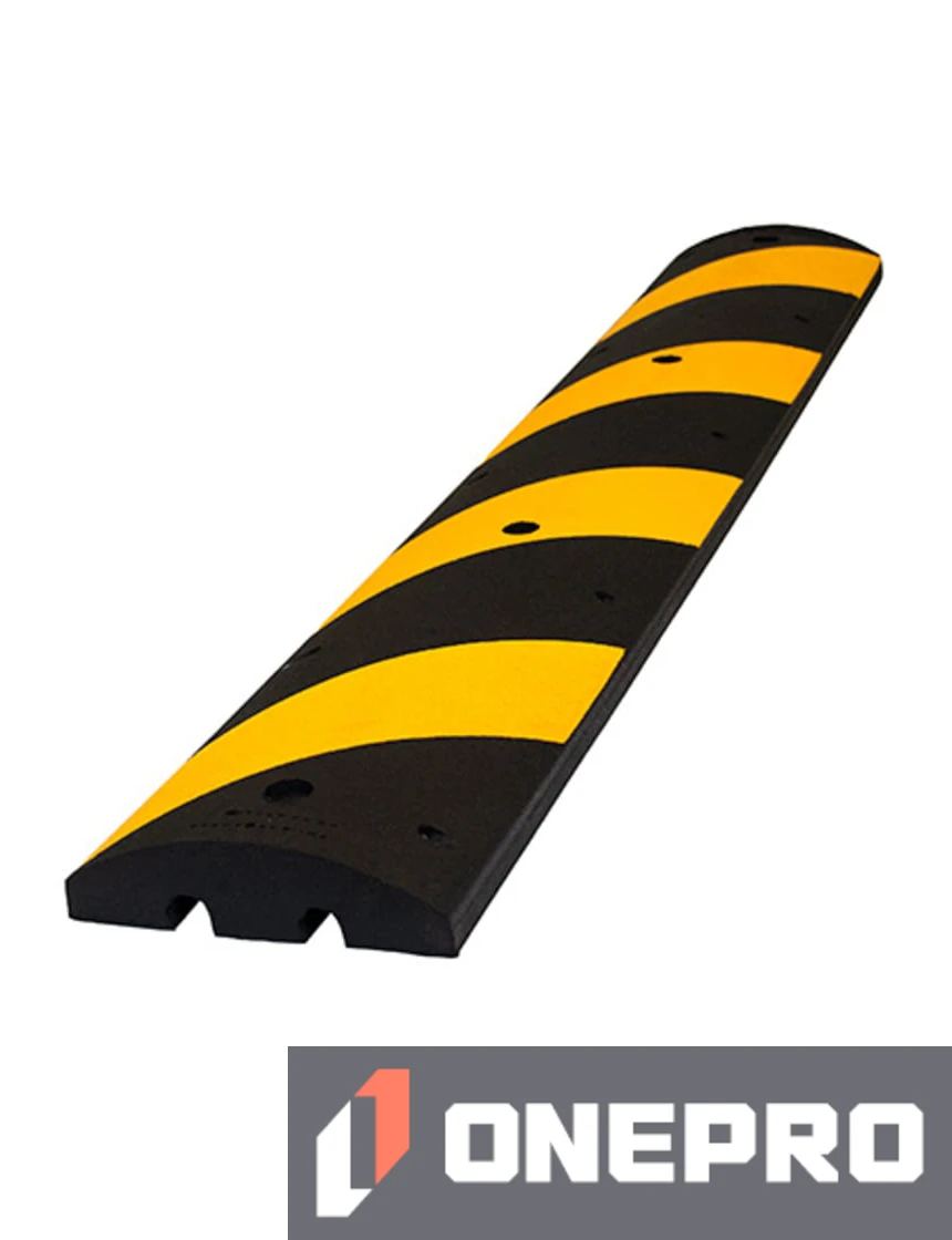 6\u0027 Reflective, Recycled Rubber Alley-Bump w/ 5\" Wedge Anchors for Concrete