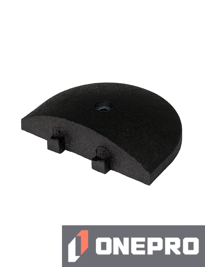 9\" Rounded End Cap for ALLEY-BUMP w/ 12\" Heavy-Duty Galvanized Steel Spikes