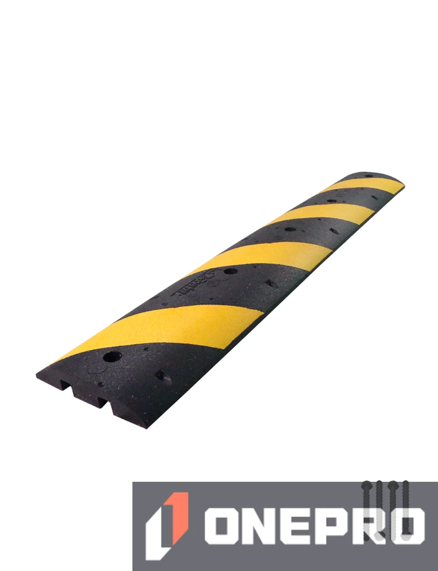 6\u0027 Clearline® Standard Duty Rubber Speed Bump with Five (5) 3\" Concrete Bolts