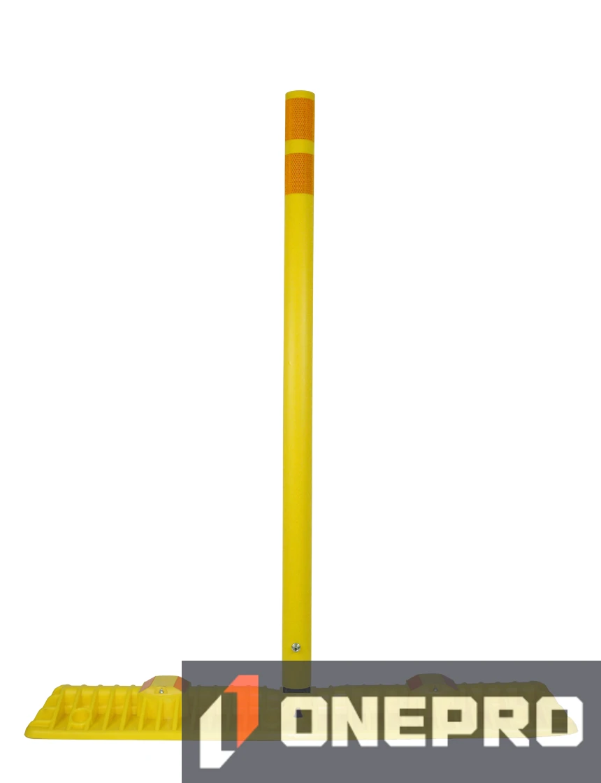 40\" x 10\", Yellow, Shur-Tite® Reflective Curb with 36\" Post and Six (6) 5\" Lag Bolt \u0026 Anchors