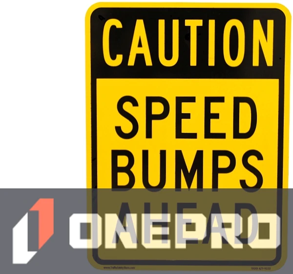 18\" x 24\", EG Reflective, \"Caution Speed Bumps Ahead\" Sign