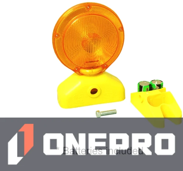 Solar Assist D-Cell Barricade Light with Two (2) D-Cell Batteries