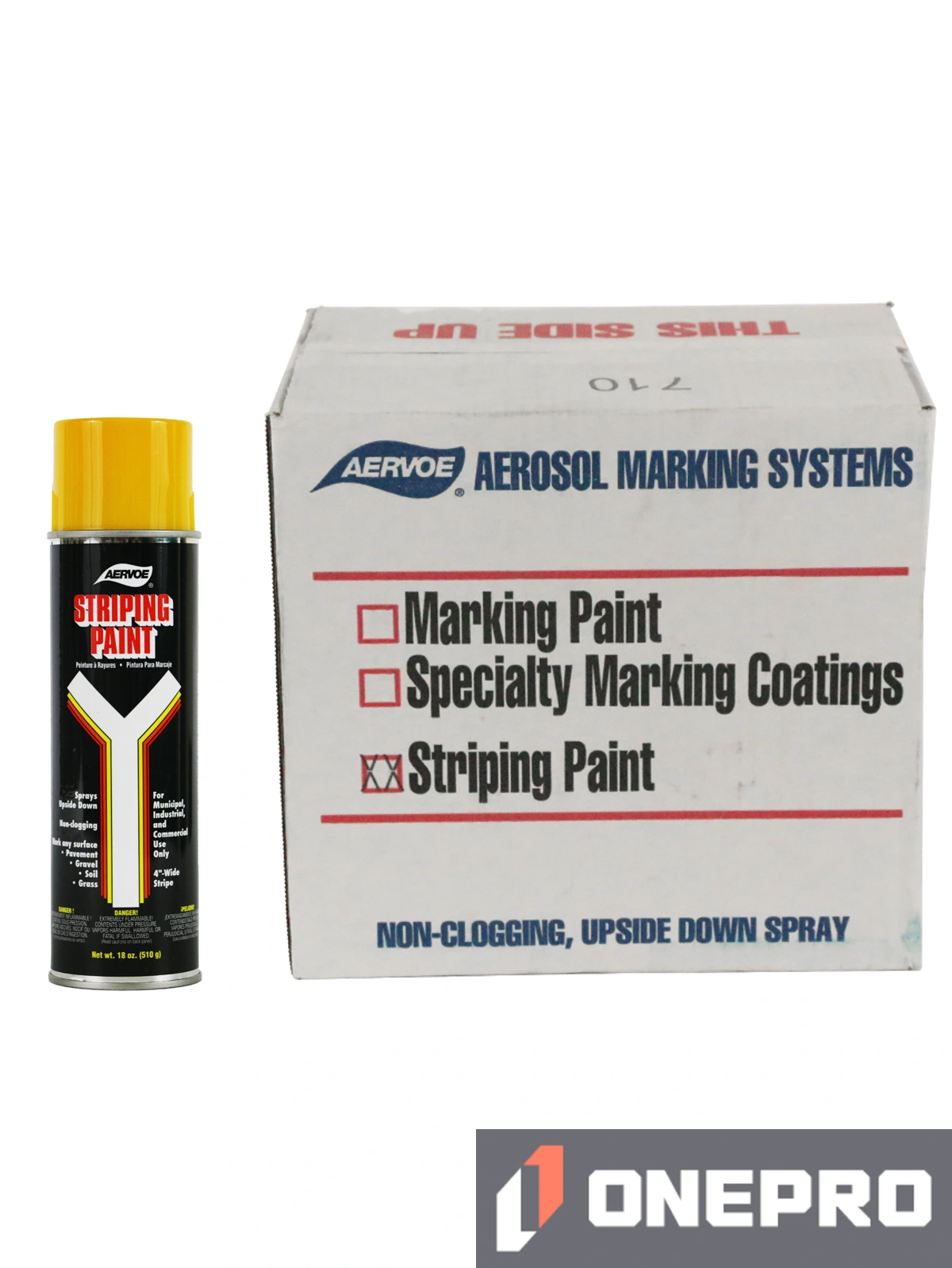 Yellow Solvent Based, Striping Paint (Case of 12)