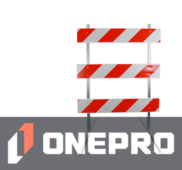 4\u0027 Standard Type 3 Barricade-63\" Tall Galvanized Steel Frame \u0026 Three 4\u0027 Plastic Boards w/EG Sheeting