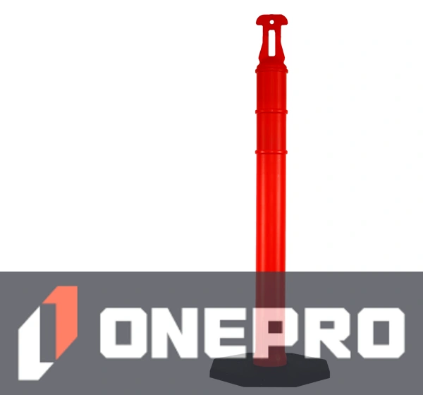 42\" ORANGE Arrow-Top Tube with 8 lb Base