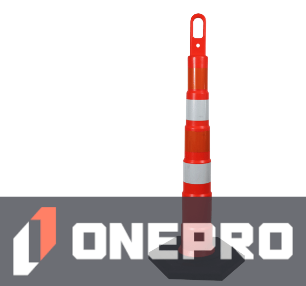 42\" Traffix Looper Cone Channelizer w/Four (4) 4\" EG Reflective Collars \u0026 16 Lb Recycled Rubber Base
