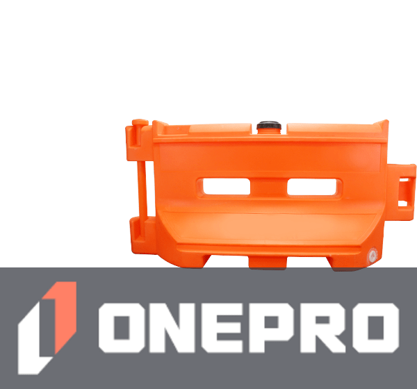 Orange 36\" x 72\" Water Fillable, Interlocking Construction Barrier