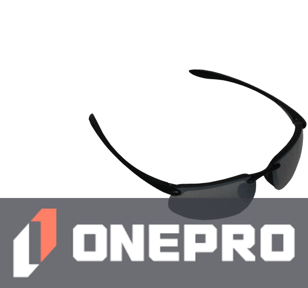 Z87+ Safety Sunglasses (rectangular lens, matte-black frame, silver mirror anti-fog lens)