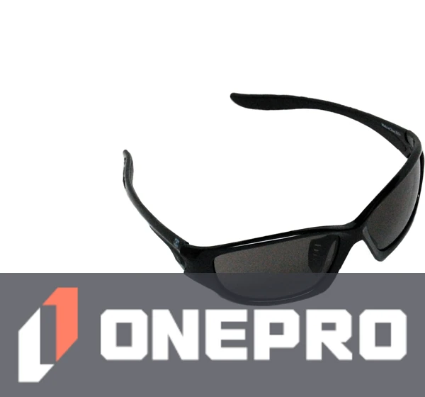 Z87+ Safety Sunglasses (full frame contemporary, gloss-black frame, gray anti-fog lens)