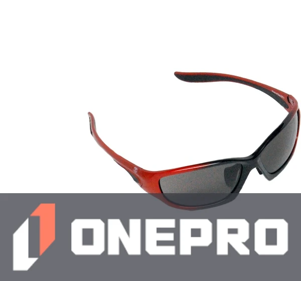 Z87+ Safety Sunglasses (full frame contemporary, black \u0026 orange frame, gray anti-fog lens)