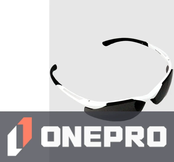 Z87+ Safety Sunglasses (light, wrap around lens, white frame, neutral gray anti-fog lens)