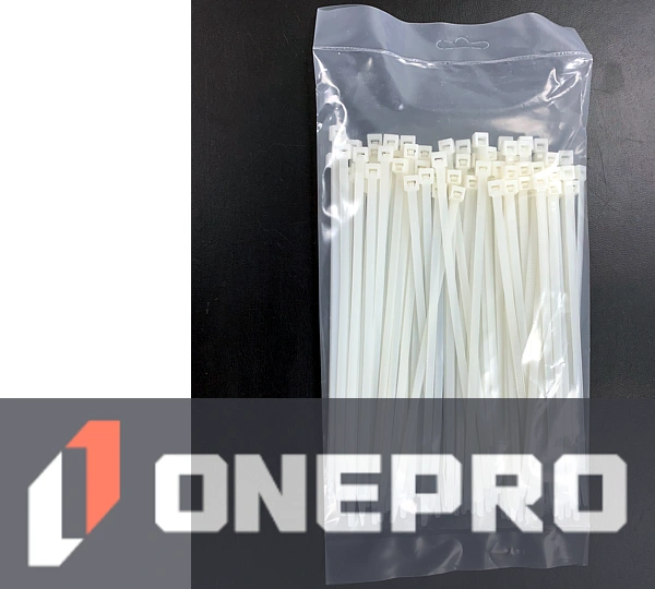 Bag of 100, 7\" Long, Natural White, Zip Ties