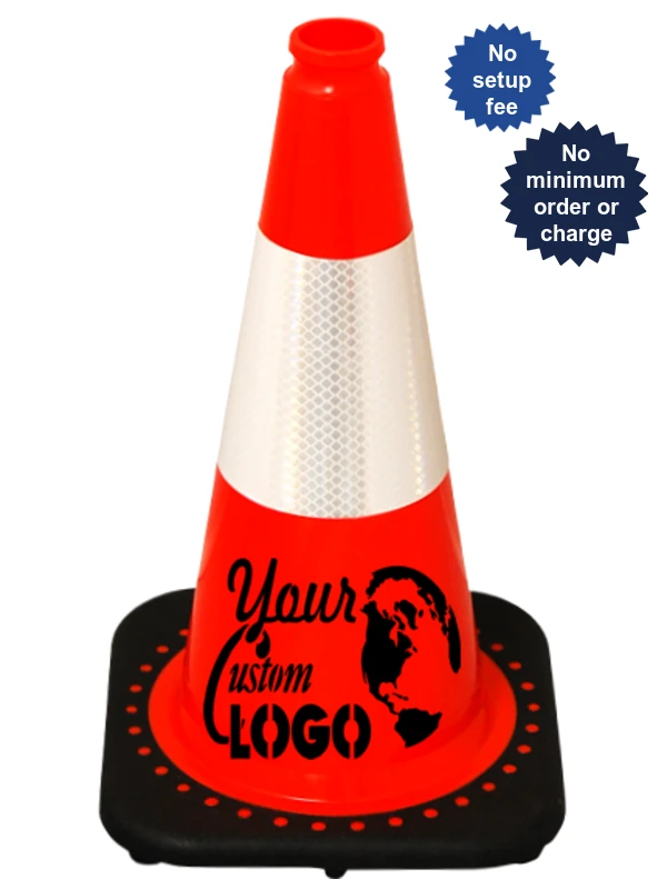 Orange 18\" Traffic Cone with Black Base