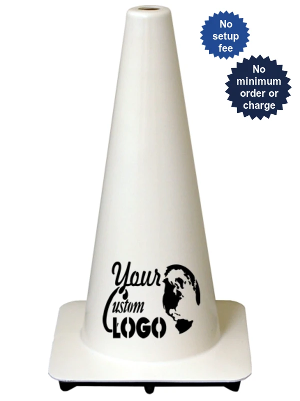 18\" White Traffic Cones