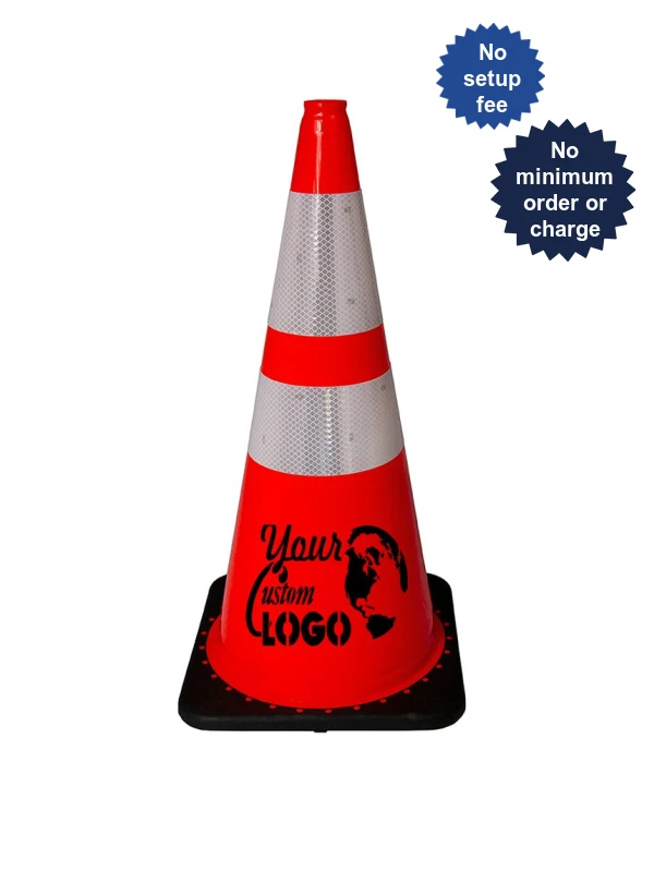 28\" JBC Light-Weight Black Base Traffic Cone