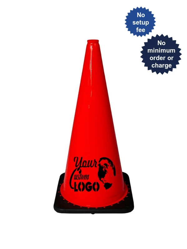 28\" JBC Light-Weight Black Base Traffic Cone