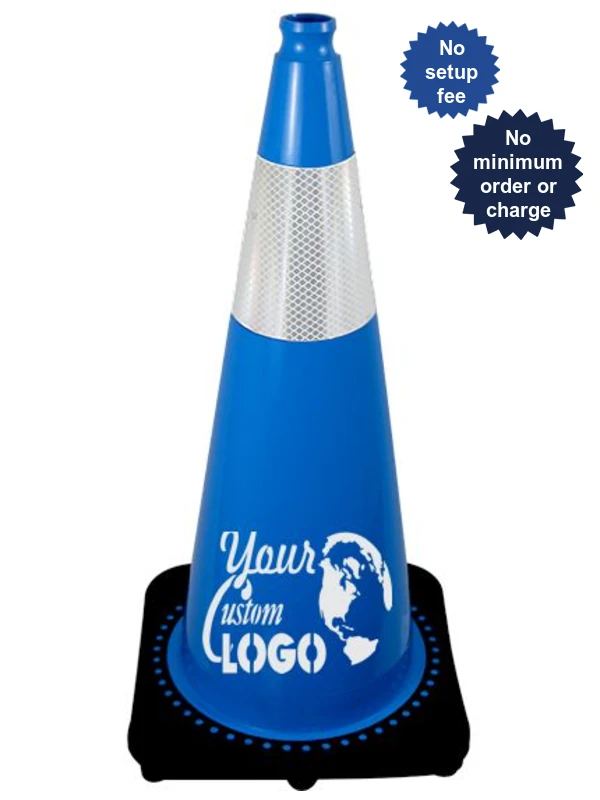 28\" Light Blue Traffic Cone