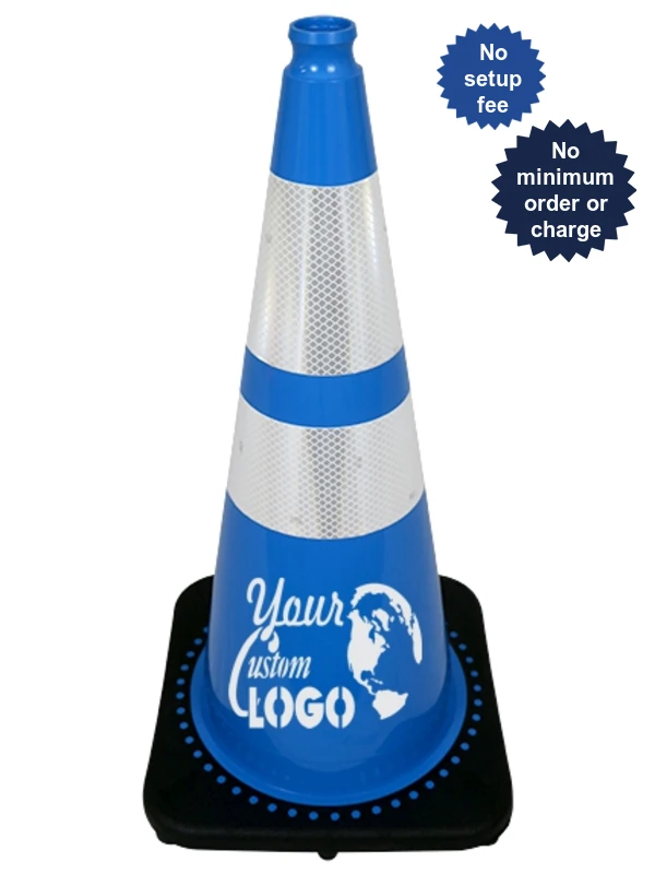 28\" Light Blue Traffic Cone