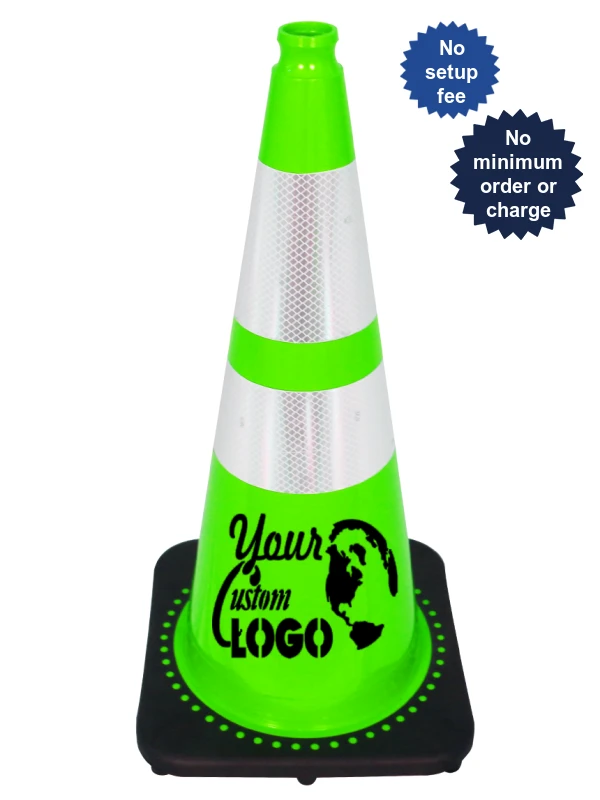 Lime 28\" Traffic Cone with Black Base