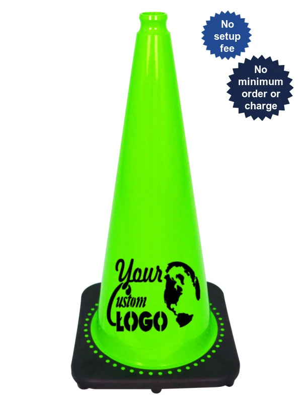 Lime 28\" Traffic Cone with Black Base