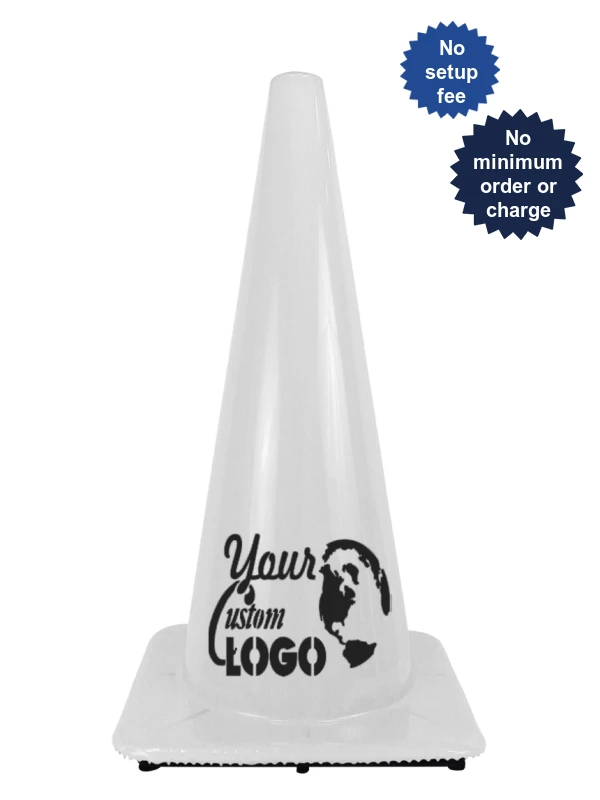 28 in traffic cones 7 lbs white your custom logo