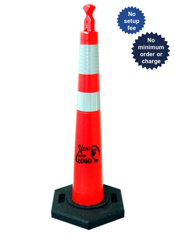 42\" Grabber Traffic Cone with 16 Lb. Rubber Base