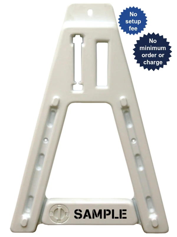 44\" Tall, Sand Fillable A-Cade Rail Holder w/Custom Lettering