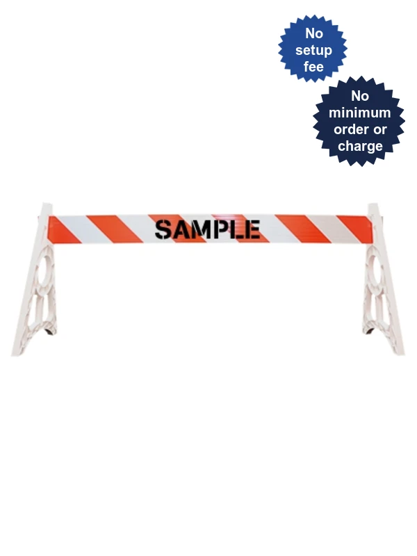 Economy A-Cade Leg Kit-(2) A-Cade Legs \u0026 (1) 8\u0027 Rail w/Org \u0026 Wht EG Ref Sheet 2 Side \u0026 Custom Letter