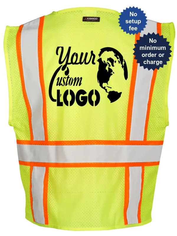 All Mesh Contrasting Class 2 Vest | V11952XL LOGO | Traffic Safety Store